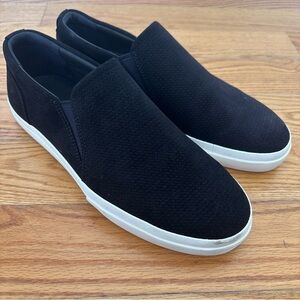 Vince Black Suede Slip-On Loafers